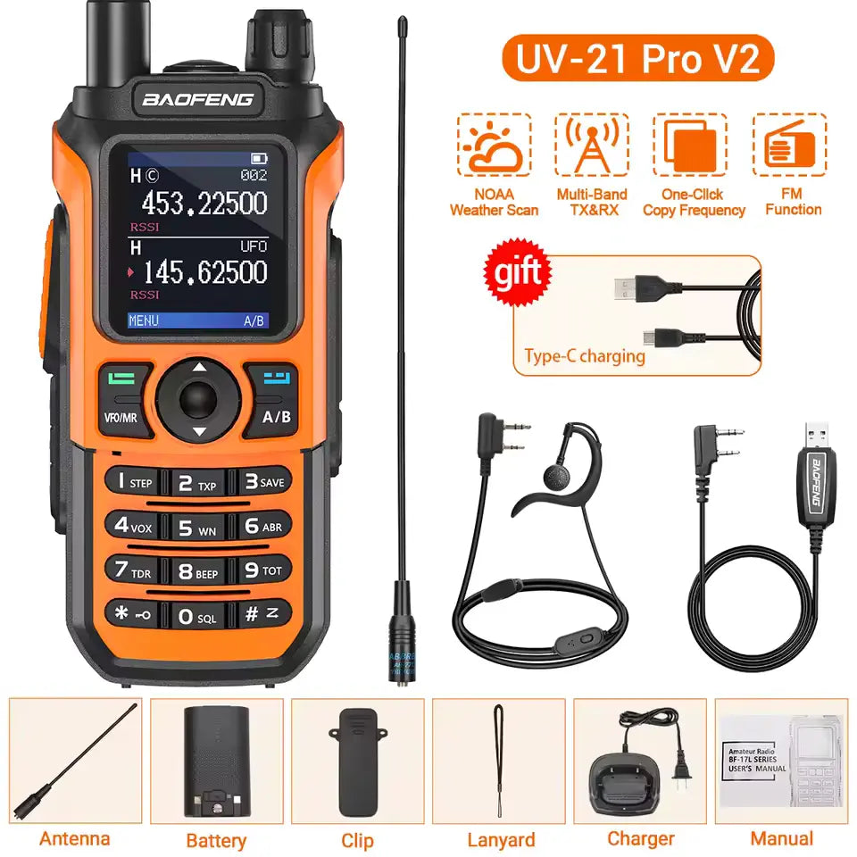 Rádio Amador Baofeng UV-21 Pro V2 - Comunicação em Crise e Sobrevivência
