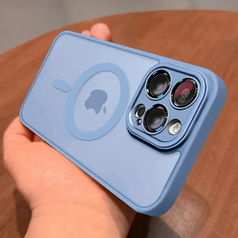 Capa Magnética Luxo Fosco Translúcida à Prova de Choque MagSafe: Proteção e Estilo Moderno para Seu iPhone