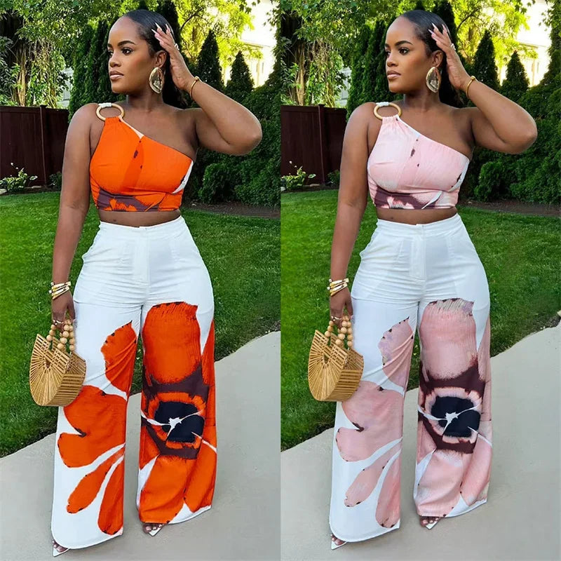 Conjunto Tropical Bloom: Elegância e Frescor para Suas Férias