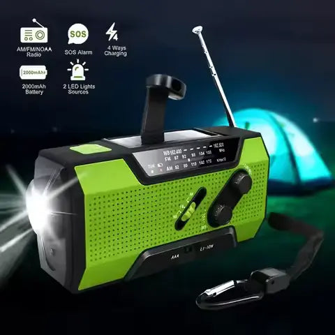 Rádio Portátil AM/FM Urban Link+ NOAA | 5 Fontes de Energia | SOS | À Prova D'Água - Sua conexão vital em qualquer crise - Nunca Fique Sem Comunicação!
