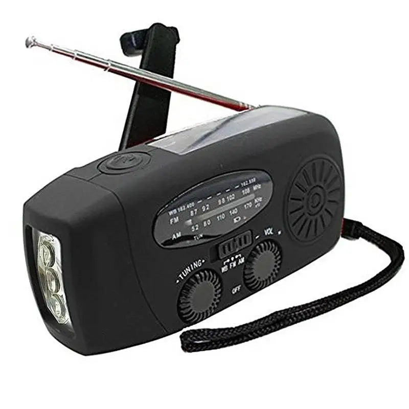 Rádio de Emergência Solar + Manivela "VITALINK" – Sua Conexão Vital em Apagões e Crises Globais