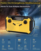 Rádio Portátil Prunus J-369 - 4 em 1 para Emergências e Aventuras