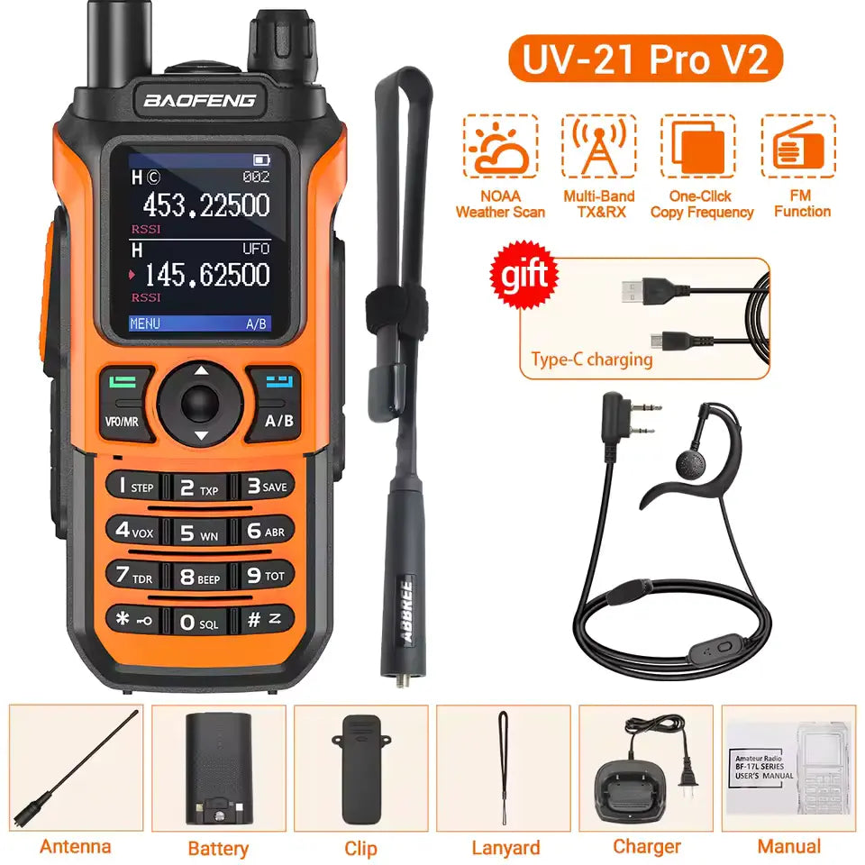 Rádio Amador Baofeng UV-21 Pro V2 - Comunicação em Crise e Sobrevivência