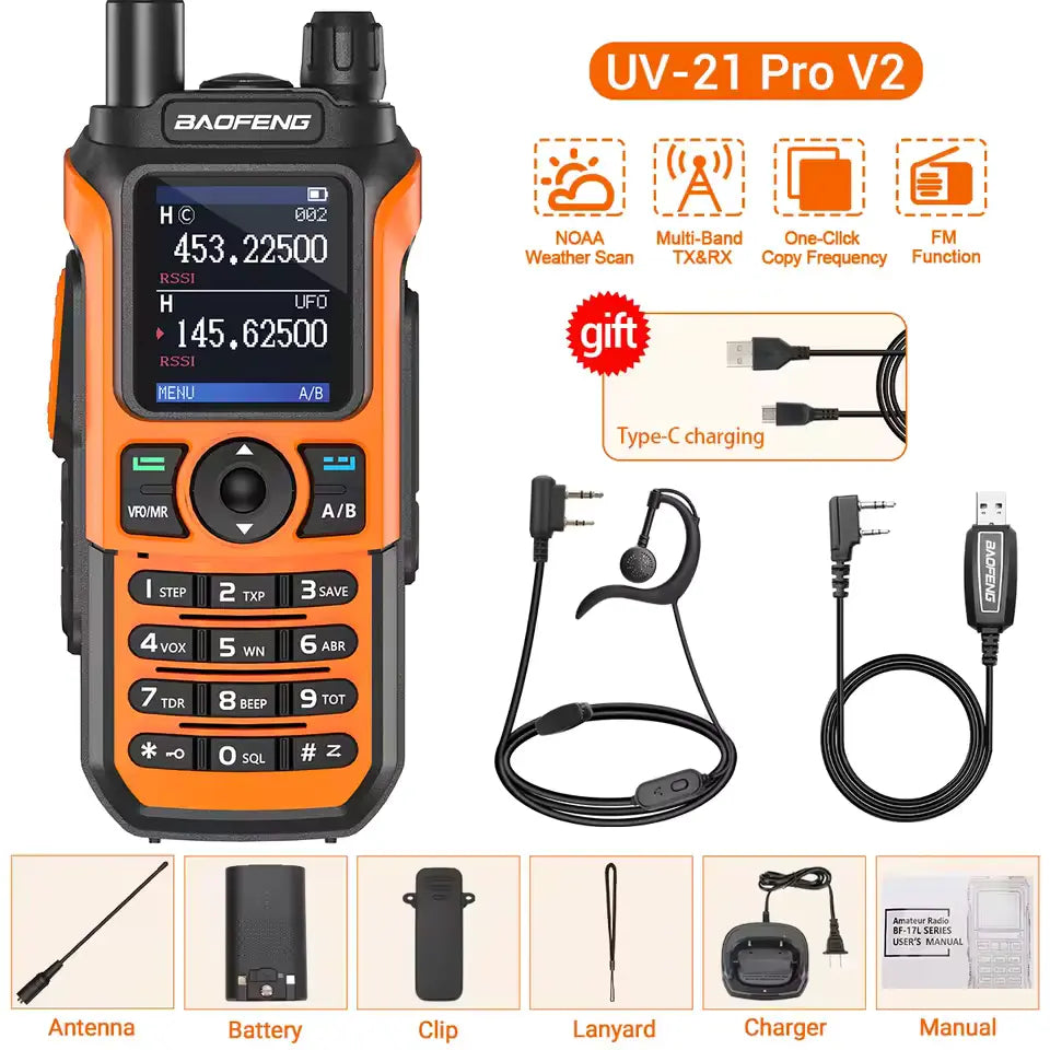 Rádio Amador Baofeng UV-21 Pro V2 - Comunicação em Crise e Sobrevivência
