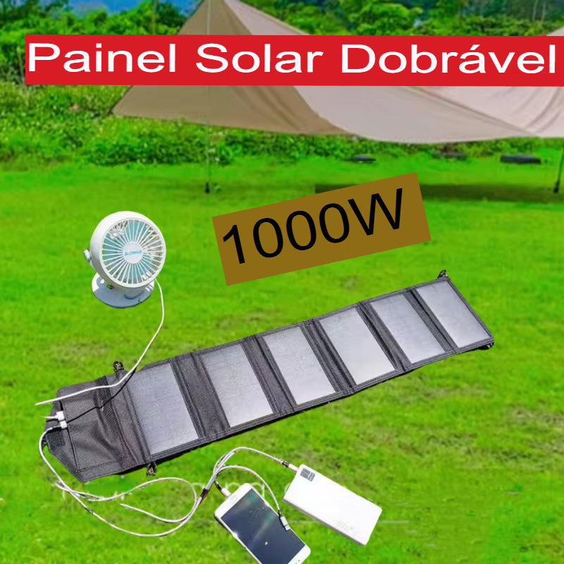 Painel Solar Dobrável 1000W - Energia Portátil Para Sobrevivência