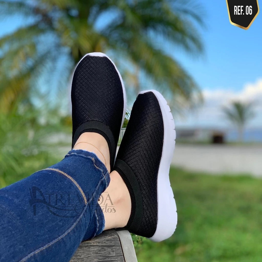 Tênis Feminino Slip On Estilo Meia para Uso Diário