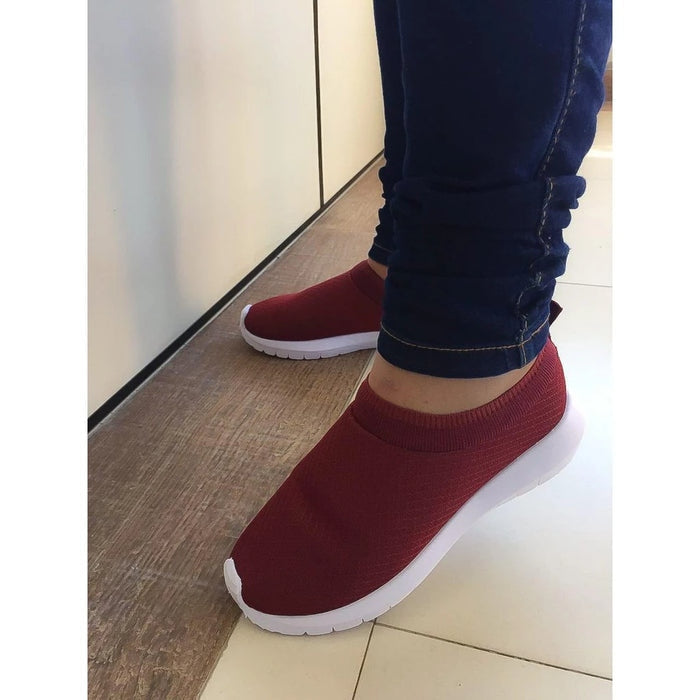 Tênis Feminino Slip On Estilo Meia para Uso Diário
