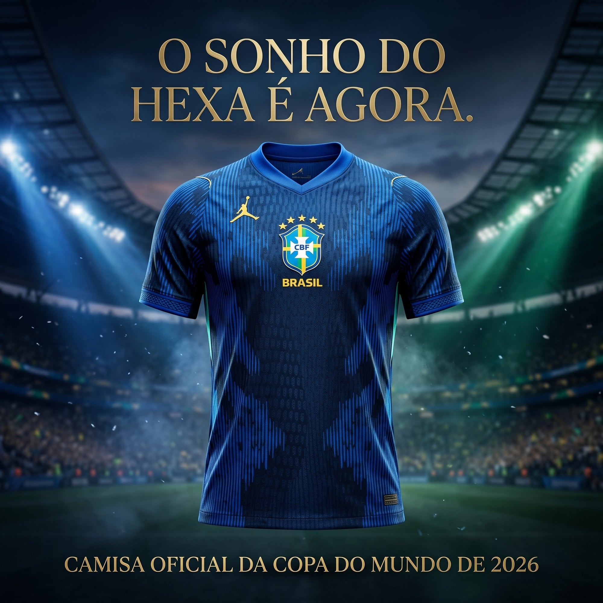 Camisa Brasil 2026 Azul Torcedor Premium – Tecido Leve e Confortável