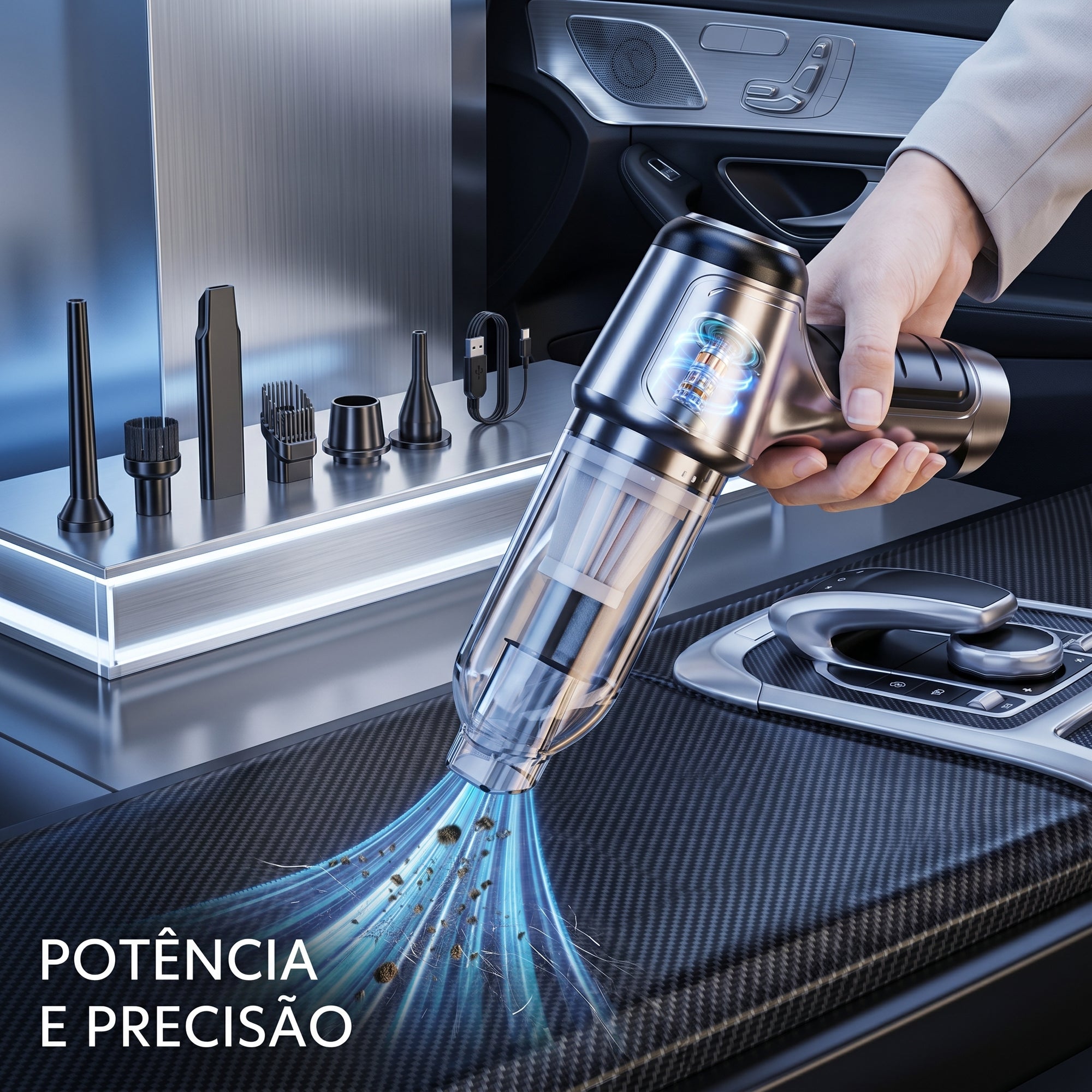 Aspirador de Pó e Água Portátil Limpeza Completa