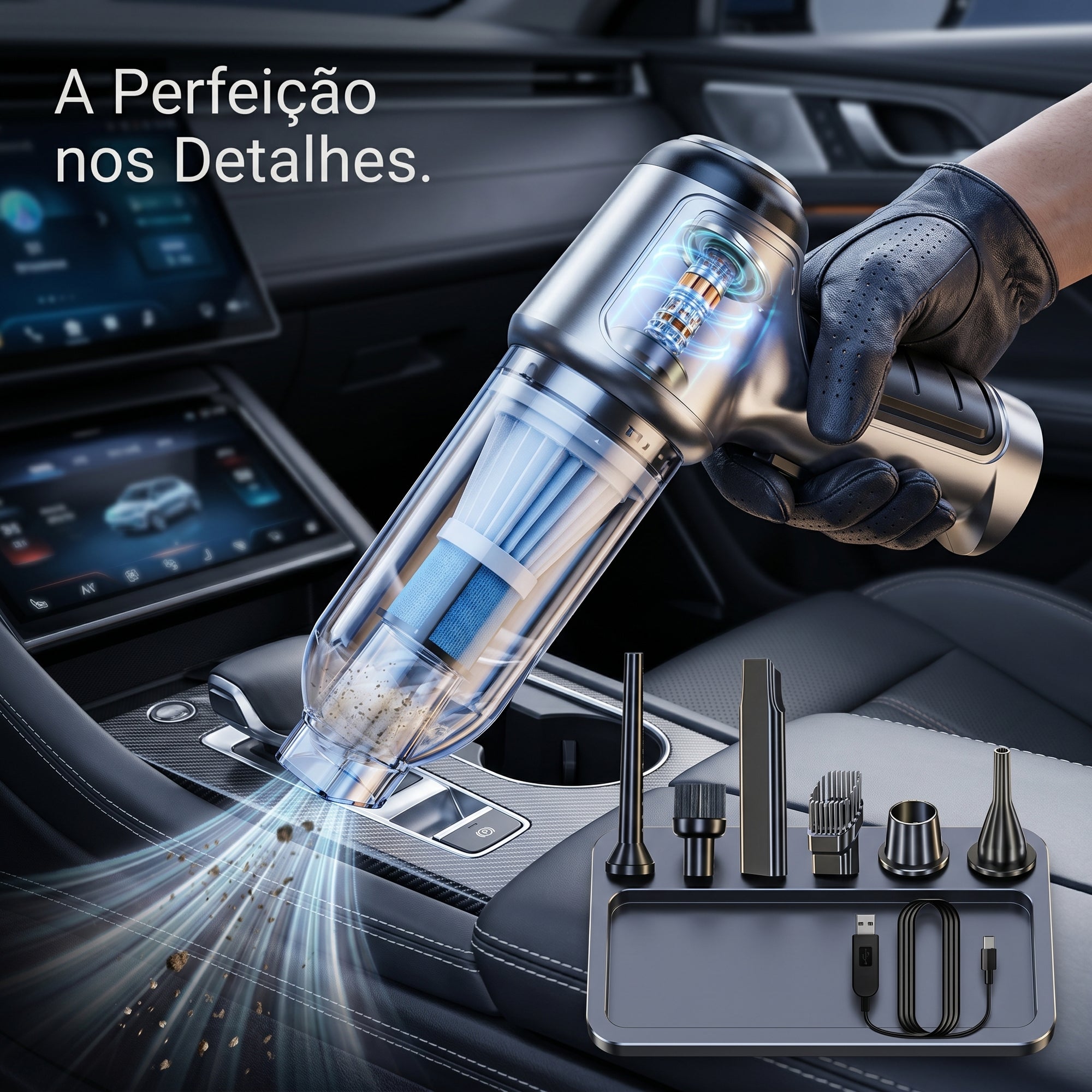 Aspirador de Pó e Água Portátil Limpeza Completa