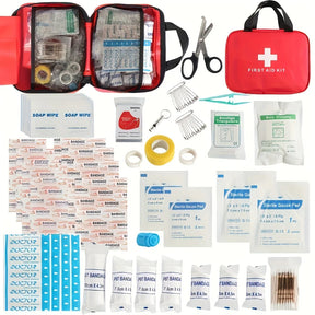 Kit de Primeiros Socorros 184 Peças - Bolsa Completa para Emergências