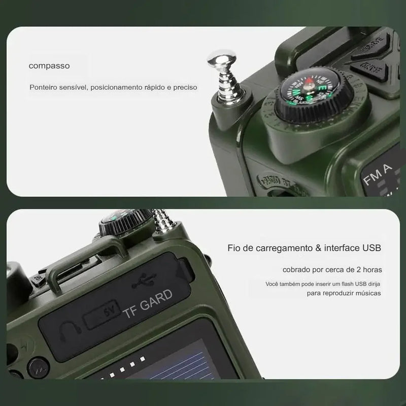 Rádio Portátil de Emergência Nexus R11 Ultra Link: O Primeiro Rádio Inteligente com Bluetooth e 6 Fontes de Energia