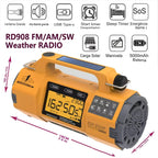 Rádio de Emergência Multifuncional ABAB – AM/FM/SW + Lanterna + Carregador USB