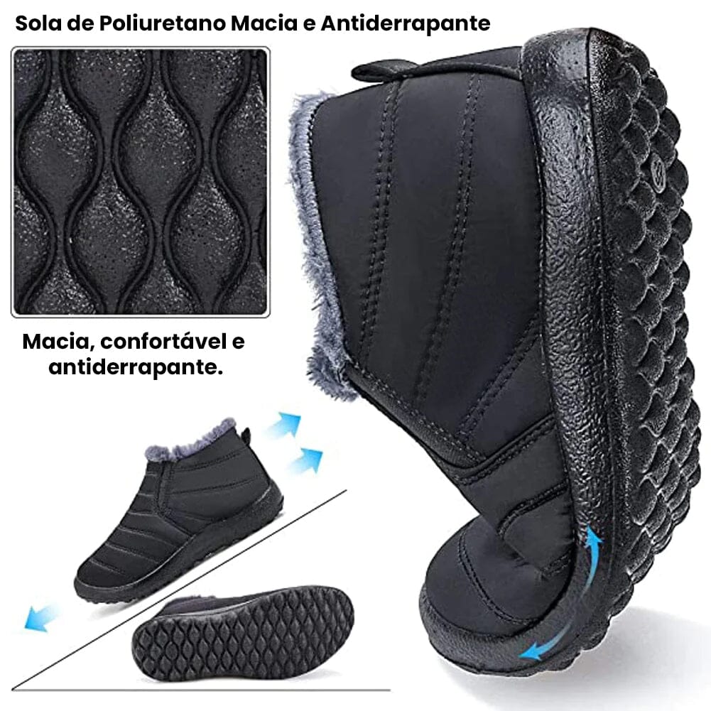 Bota de Inverno Casual Impermeável e Aveludada - WinterBoots