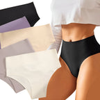 Kit 5 Calcinhas Femininas Cós Alto Sem Costura – Corte a Laser Conforto