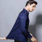 Camisa Flexível Ultra Comfort Tecido Seda Gelo - Não amarrota