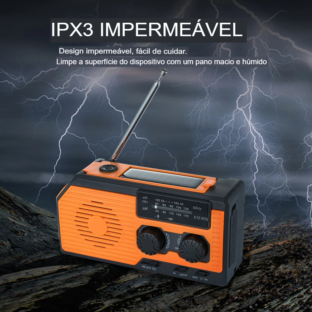 Rádio Portátil amfm de Emergência AlertMax Pro - Sua Segurança em Qualquer Situação de Crise
