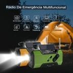 Rádio Portátil AM/FM Urban Link+ NOAA | 5 Fontes de Energia | SOS | À Prova D'Água - Sua conexão vital em qualquer crise - Nunca Fique Sem Comunicação!