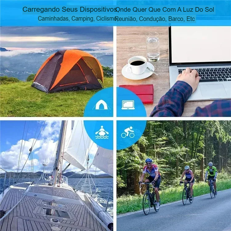 Painel Solar Dobrável 1000W - Energia Portátil Para Sobrevivência