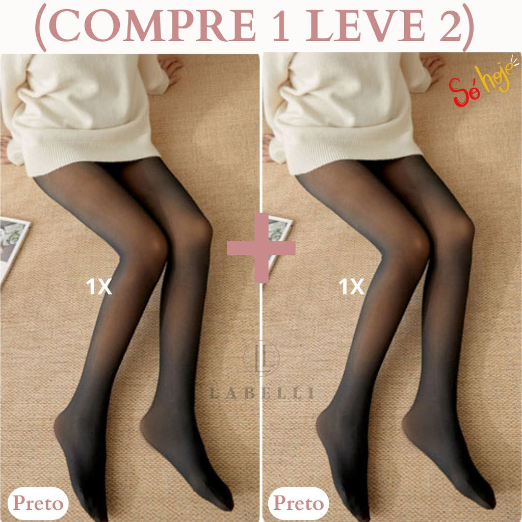 Meia Calça Forrada Translúcida com Aquecimento - Compre 1 Leve 2