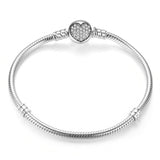 Bracelete Feminino de Prata Coração